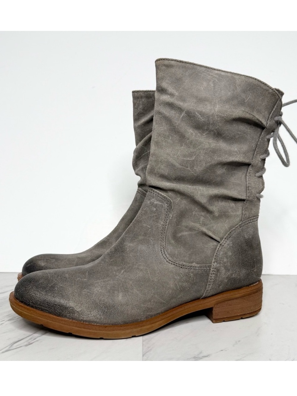 New! Sofft Sharnell Heel Low Gray Boot 6M